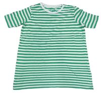 Zeleno-bílé pruhované tričko Tchibo