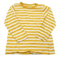 Hořčicovo-bílé pruhované triko Topomini