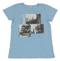 Svetlomodré tričko s Paříží Page One Young