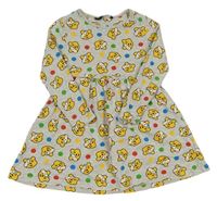 Sivé melírované bodkovaná é bavlnené šaty s Pudseym George