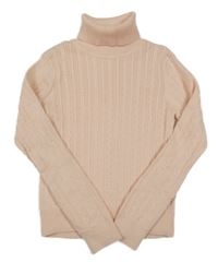 Ružový svetrový rolák s copánkovým vzorom Next