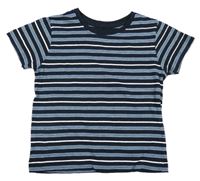 Čierno-modro-biele pruhované tričko Primark