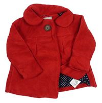 Červený fleecový podšitý jarní kabátek Mothercare