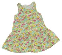 Farebné kvetinové bavlnené šaty zn. H&M
