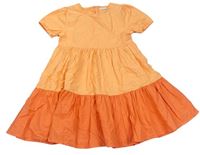 Lososovo-oranžové plátenné šaty Matalan