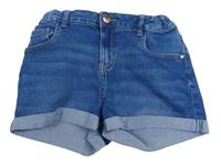 Modré rifľové teplákové kraťasy Denim Co.