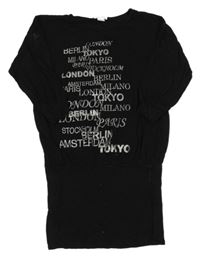 Černá tunika s nápisy H&M