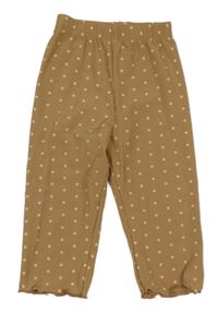 Hnedé rebrované ľahké bodkovaná é nohavice