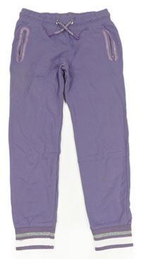 Fialové tepláky s bílým lemem zn. Alive