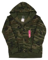 Nové - khaki army propínací mikina s kapucí Primark