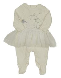 Bílý overal s nápisy a tylem Mothercare