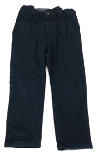 Tmavomodré chino plátenné nohavice Matalan