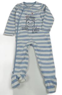 Bielo-modrý pruhovaný fleecový overal s Thomasem George