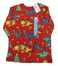 Nové - červené pyžamové triko s dinosaury Primark