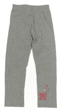 Sivé melírované legíny s písmenem