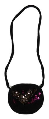 Černá sametová minikabelka s flitry 