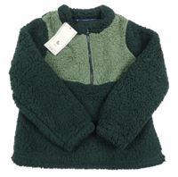 Nové - tmavozelená huňatá mikina Tu