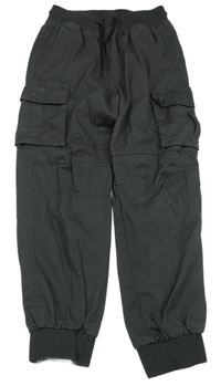 Tmavošedé plátěné cuff kalhoty Chapter young