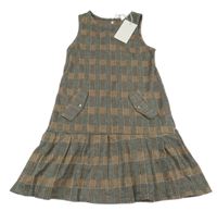 Nové - Černo-hnědé kostkované šaty Zara