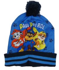 Tmavomodrá čepice s Tlapkovou patrolou a bambulí 