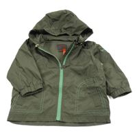 Khaki šusťáková jarní bunda s kapucí Esprit