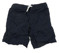 Tmavomodré plátenné kraťasy Primark