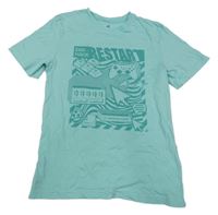 Svetlomodré tričko s nápismi H&M