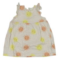 Béžové bavlnené šaty so sluníčky zn. H&M