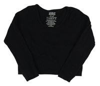 Čierne rebrované crop tričko Matalan