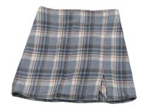 Šedomodro-sivo-ružová kockovaná flanelová sukňa Primark