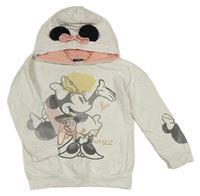 Bílá mikina s Minnie a kapucí George