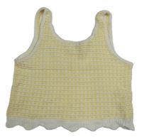 Žluto-bílý vzorovaný pletený crop top Primark