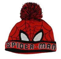 Červeno-černá čepice s bambulí - Spider-man MARVEL