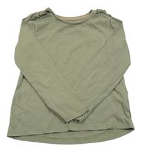 Khaki triko s volánky Tu