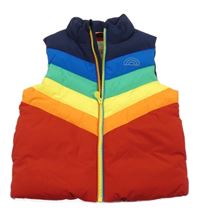 Farebná šušťáková zateplená vesta s potlačou