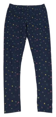 Tmavomodré legíny s hviezdami a obrázkami Yigga