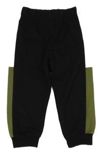 Černo-bílo-khaki tepláky 