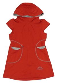 Červené teplákové šaty s kapucňou