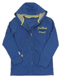 Modrá prepínaci mikina s nápisom a kapucňou George