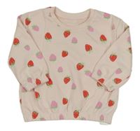 Svetloružová mikina s jahodami Primark