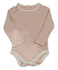 Jahodovo-smetanové pruhované žebrované body Tu