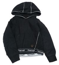 Čierna crop mikina s nápismi a kapucňou Firetrap