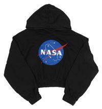 Čierna crop mikina s kapucí - NASA H&M