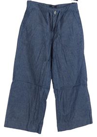 Dámske tmavomodré culottes plátenné nohavice Opus