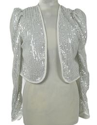 Dámské bílé flitrové bolerko Shein 