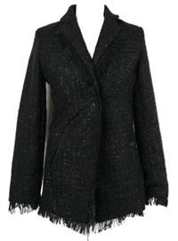 Dámský černý třpytivý pletený kabát Colloseum 
