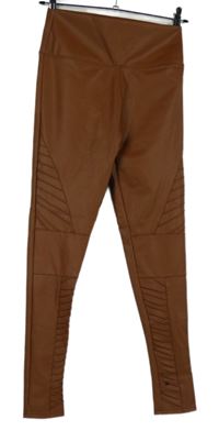 Dámské skořicové koženkové tregíny 