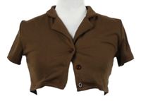 Dámské hnědé crop propínací tričko 