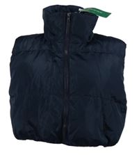 Nové - Dámska tmavomodrá šušťáková zateplená crop vesta Shein