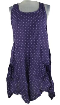 Dámská fialová puntíkovaná šatová tunika Glossy 